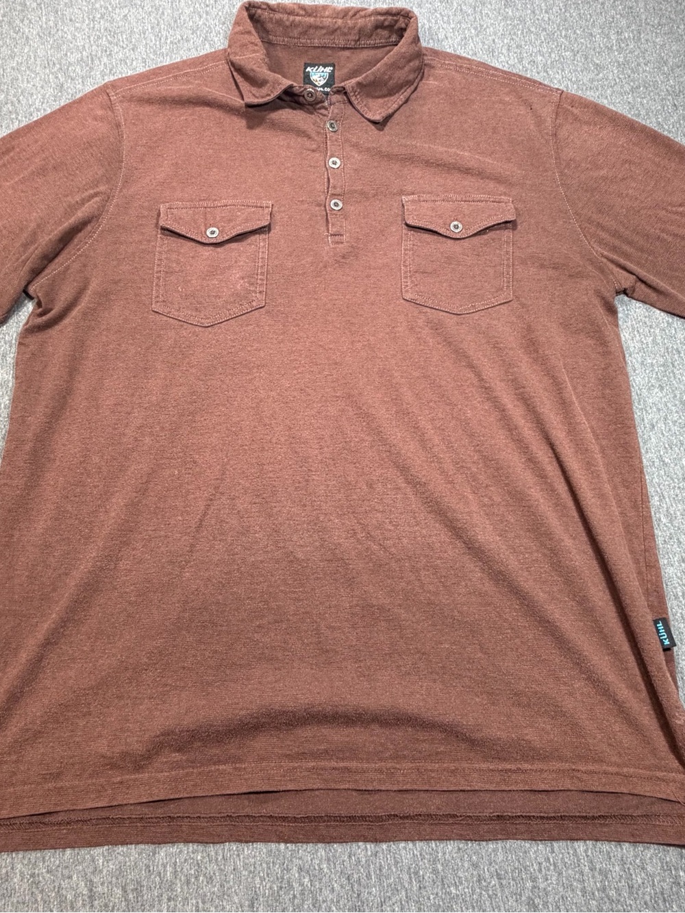 Kuhl Razr Polo Shirt Mens Large Red Brick Short Sleeve Hiking Outdoors Polo